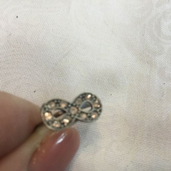 Silvertone & Crystal Ring Approx. Size 6 - Picture 1 of 4
